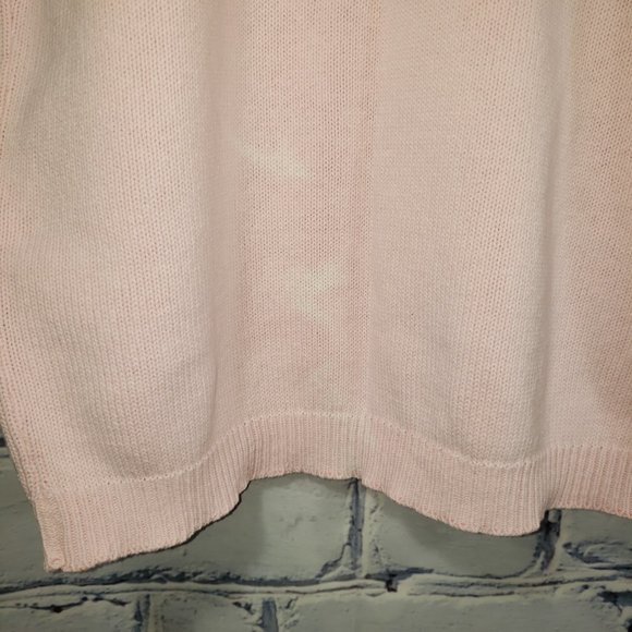 VTG 80s Tight Knit S/S Sweater Shirt Pastel Pink Soft-Grunge Cottage Egirl - Picture 5 of 5